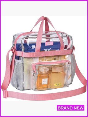 Clear Vinyl Stadium Approved Tote Bag with Adjustable Strap